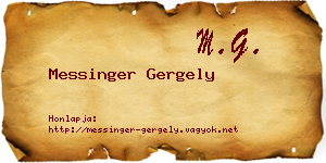 Messinger Gergely névjegykártya